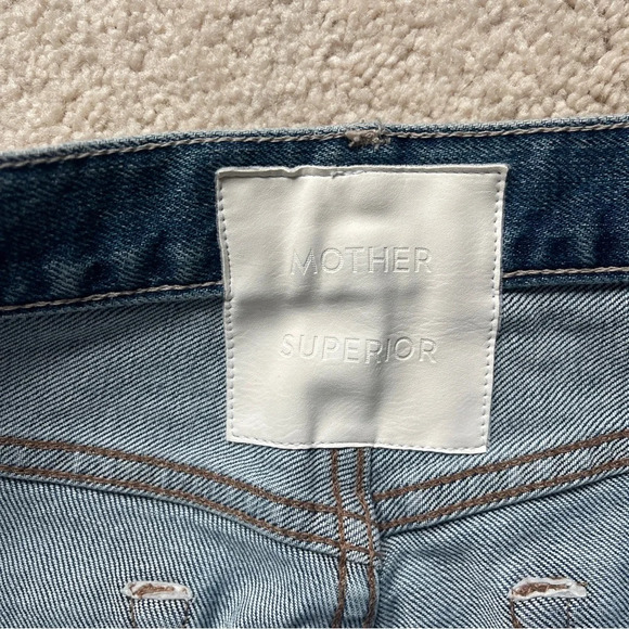 Mother Superior The Trickster Skimp Fray Thrill Seeker Jeans High Rise Straight - Picture 3 of 8